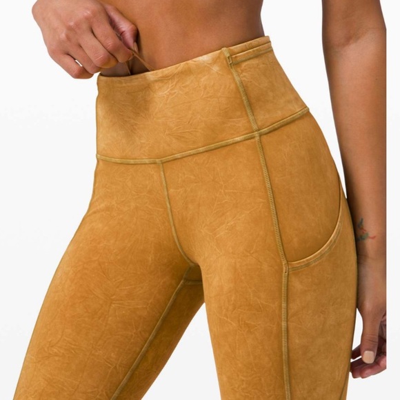 Lululemon Fast and Free Tight II 25" Ice Dye Ice Wash Spiced Bronze - Picture 4 of 10